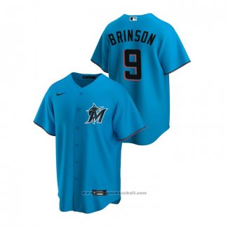 Maglia Baseball Uomo Miami Marlins Lewis Brinson Replica Alternato Blu