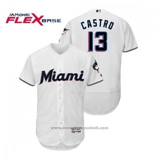 Maglia Baseball Uomo Miami Marlins Starlin Castro Flex Base Autentico Collection Home 2019 Bianco