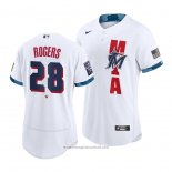 Maglia Baseball Uomo Miami Marlins Trevor Rogers 2021 All Star Autentico Bianco