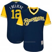 Maglia Baseball Uomo Milwaukee Brewers 2017 Little League World Series Stephen Vogt Blu