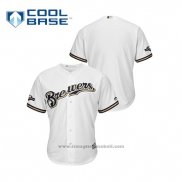 Maglia Baseball Uomo Milwaukee Brewers 2019 Postseason Cool Base Bianco