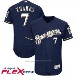 Maglia Baseball Uomo Milwaukee Brewers Eric Thames Blu Autentico Collection Flex Base