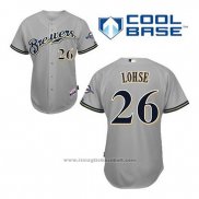 Maglia Baseball Uomo Milwaukee Brewers Kyle Lohse 26 Grigio Cool Base