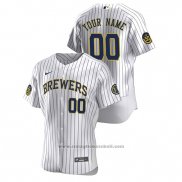 Maglia Baseball Uomo Milwaukee Brewers Personalizzate Autentico 2020 Home Bianco