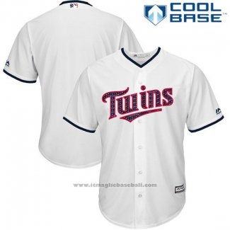 Maglia Baseball Uomo Minnesota Twins 2017 Stelle e Strisce Bianco Cool Base