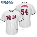 Maglia Baseball Uomo Minnesota Twins 2017 Stelle e Strisce Ervin Santana Bianco Cool Base