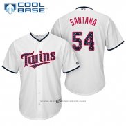 Maglia Baseball Uomo Minnesota Twins 2017 Stelle e Strisce Ervin Santana Bianco Cool Base