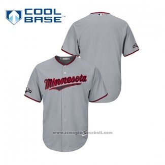 Maglia Baseball Uomo Minnesota Twins 2019 Postseason Cool Base Grigio