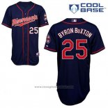 Maglia Baseball Uomo Minnesota Twins Byron Buxton 25 Blu Alternato Home Cool Base