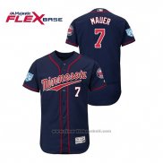 Maglia Baseball Uomo Minnesota Twins Joe Mauer 2019 Allenamento Primaverile Flex Base Blu