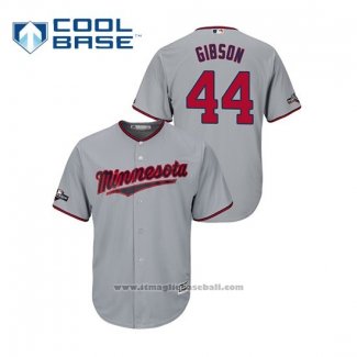 Maglia Baseball Uomo Minnesota Twins Kyle Gibson 2019 Postseason Cool Base Grigio