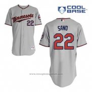 Maglia Baseball Uomo Minnesota Twins Miguel Sano 22 Grigio Cool Base