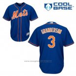 Maglia Baseball Uomo New York Mets Curtis Granderson 3 Blu Alternato Home Cool Base