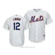 Maglia Baseball Uomo New York Mets Francisco Lindor Cool Base Bianco