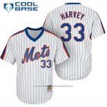 Maglia Baseball Uomo New York Mets Matt Harvey Bianco Cooperstown Cool Base