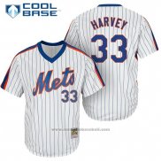 Maglia Baseball Uomo New York Mets Matt Harvey Bianco Cooperstown Cool Base