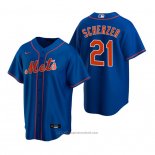 Maglia Baseball Uomo New York Mets Max Scherzer Replica Blu
