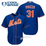 Maglia Baseball Uomo New York Mets Mike Piazza 31 Blu Alternato Home Cool Base