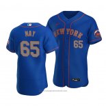 Maglia Baseball Uomo New York Mets Trevor May Autentico Alternato Blu