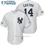 Maglia Baseball Uomo New York Yankees 2017 Postseason Starlin Castro Bianco Cool Base