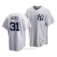 Maglia Baseball Uomo New York Yankees Aaron Hicks Cooperstown Collection Primera Bianco