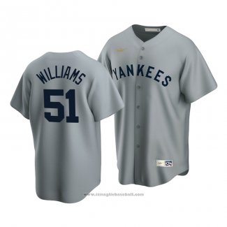 Maglia Baseball Uomo New York Yankees Bernie Williams Cooperstown Collection Road Grigio