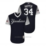 Maglia Baseball Uomo New York Yankees J.a. Happ 2018 LLWS Players Weekend Happer Blu