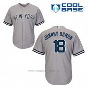 Maglia Baseball Uomo New York Yankees Johnny Damon 18 Grigio Cool Base
