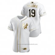 Maglia Baseball Uomo New York Yankees Masahiro Tanaka Golden Edition Autentico Bianco