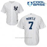 Maglia Baseball Uomo New York Yankees Mickey Mantle 7 Bianco Home Cool Base