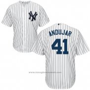 Maglia Baseball Uomo New York Yankees Miguel Andujar Bianco Blu Home