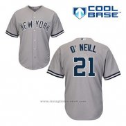 Maglia Baseball Uomo New York Yankees Paul O'neill 21 Grigio Cool Base