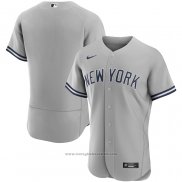 Maglia Baseball Uomo New York Yankees Road Autentico Grigio