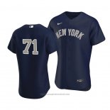 Maglia Baseball Uomo New York Yankees Thairo Estrada Autentico Alternato 2020 Blu