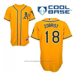 Maglia Baseball Uomo Oakland Athletics Ben Zobrist 18 Or Alternato Cool Base