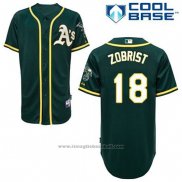 Maglia Baseball Uomo Oakland Athletics Ben Zobrist 18 Verde Alternato Cool Base