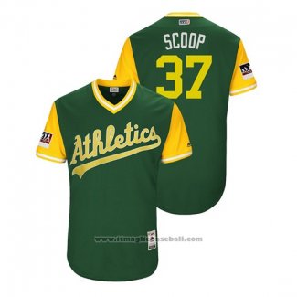 Maglia Baseball Uomo Oakland Athletics Edwin Jackson 2018 LLWS Players Weekend Scoop Verde