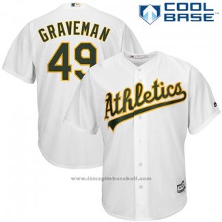 Maglia Baseball Uomo Oakland Athletics Kendall Graveman Bianco Cool Base