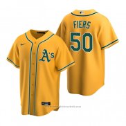 Maglia Baseball Uomo Oakland Athletics Mike Fiers Replica Alternato Or