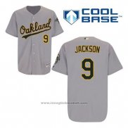 Maglia Baseball Uomo Oakland Athletics Reggie Jackson 9 Grigio Cool Base