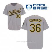 Maglia Baseball Uomo Oakland Athletics Terry Steinbach 36 Grigio Cool Base