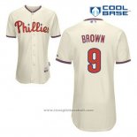 Maglia Baseball Uomo Philadelphia Phillies Domonic Brown 9 Crema Alternato Cool Base