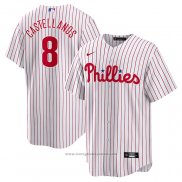 Maglia Baseball Uomo Philadelphia Phillies Nick Castellanos Replica Bianco Rosso