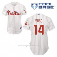 Maglia Baseball Uomo Philadelphia Phillies Pete Rose 14 Bianco Home Cool Base