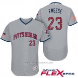 Maglia Baseball Uomo Pittsburgh Pirates 2017 Stelle e Strisce David Freese Grigio Flex Base