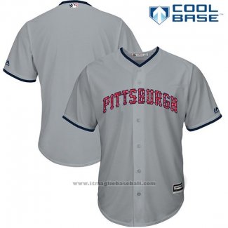 Maglia Baseball Uomo Pittsburgh Pirates 2017 Stelle e Strisce Grigio Cool Base