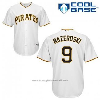 Maglia Baseball Uomo Pittsburgh Pirates Bill Mazeroski 9 Bianco Home Cool Base