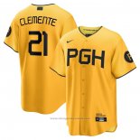 Maglia Baseball Uomo Pittsburgh Pirates Roberto Clemente 2023 City Connect Replica Oro
