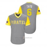 Maglia Baseball Uomo Pittsburgh Pirates Starling Marte 2018 LLWS Players Weekend Tato Grigio