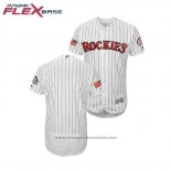 Maglia Baseball Uomo Rockies 2018 Stars & Stripes Flex Base Bianco